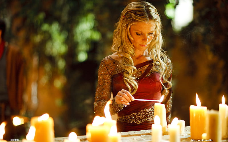 Morgause, merlin, celebrity, candles, entertainment, people, tv series, emilia fox, actresses, HD wallpaper