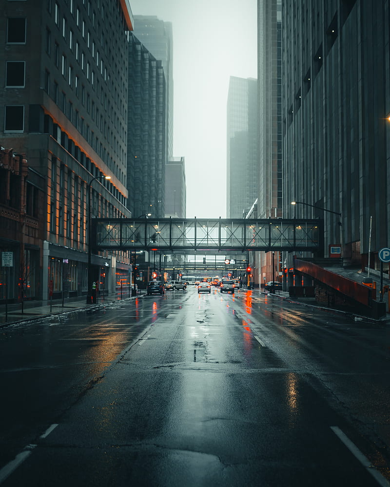 city, street, fog, movement, architecture, HD phone wallpaper