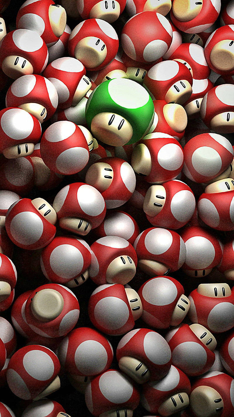 Mario - Mushrooms, 360, classic, console, game, gamecube, green, icon, level, level up, level-up, luigi, mushroom, nintendo, playstation, power, power up, power-up, red, sony, sony playstation, up, xbox, HD phone wallpaper