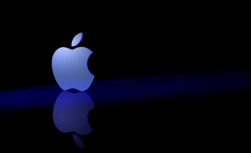 Brand, Apple Logo #Computers #Mac #Blue #Apple #Black #Reflection #Brand P # # #deskto. Apple logo , Apple logo, Apple, HD wallpaper