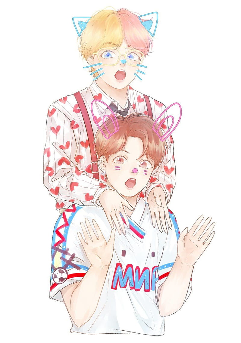 Cute vkook art, adorable, HD phone wallpaper | Peakpx