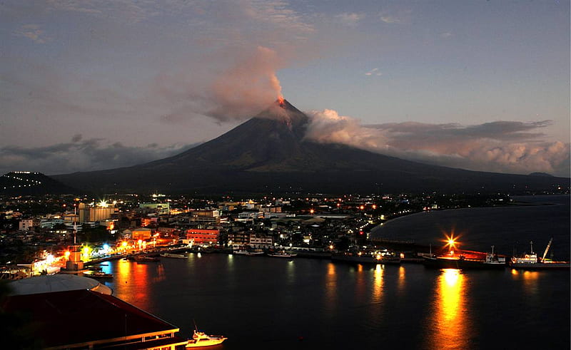 Mayon Volcano, nature, volcano, HD wallpaper