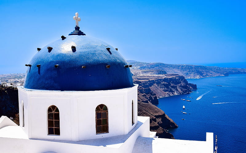 Romantic City Tourist Attraction Santorini Greece, HD wallpaper