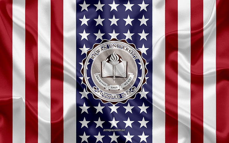 Rowan University Emblem, American Flag, Rowan University logo, Glassboro, Camden, USA, Rowan University, HD wallpaper