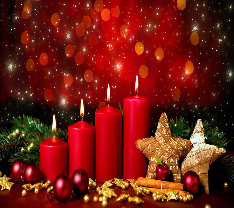 Christmas candles, bonito, cute, look, nice, HD wallpaper | Peakpx