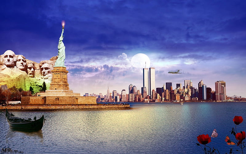 America's Landmarks, new york, statues, monuments, nature, landmarks, HD wallpaper