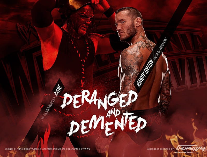 Wrestlemania 28 Kane vs. Randy Orton, kane, red, wwe, rko, apex, big, orton, ecw, viper, favorite, randy, wwf, la maquina, predator, demon, monster, devil, HD wallpaper