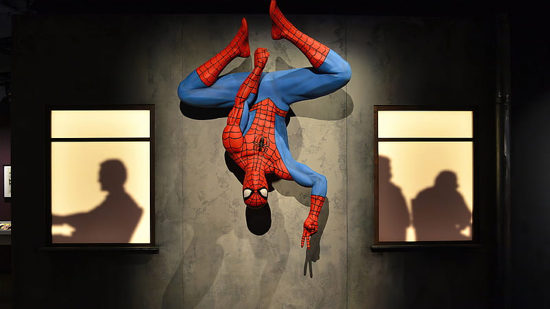 Spiderman Hanging, spiderman, superheroes, HD wallpaper