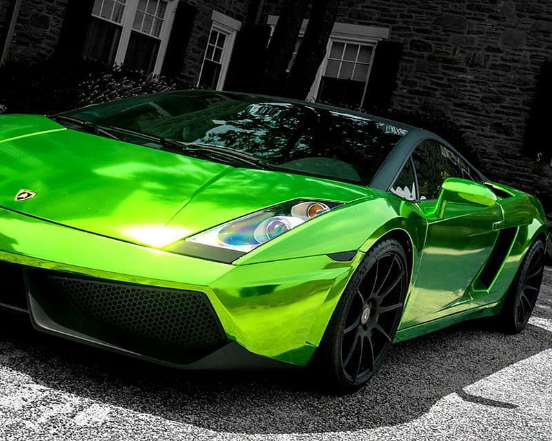 green lamborgini, auto, car, cool, new, race, speed, vehicle, HD wallpaper