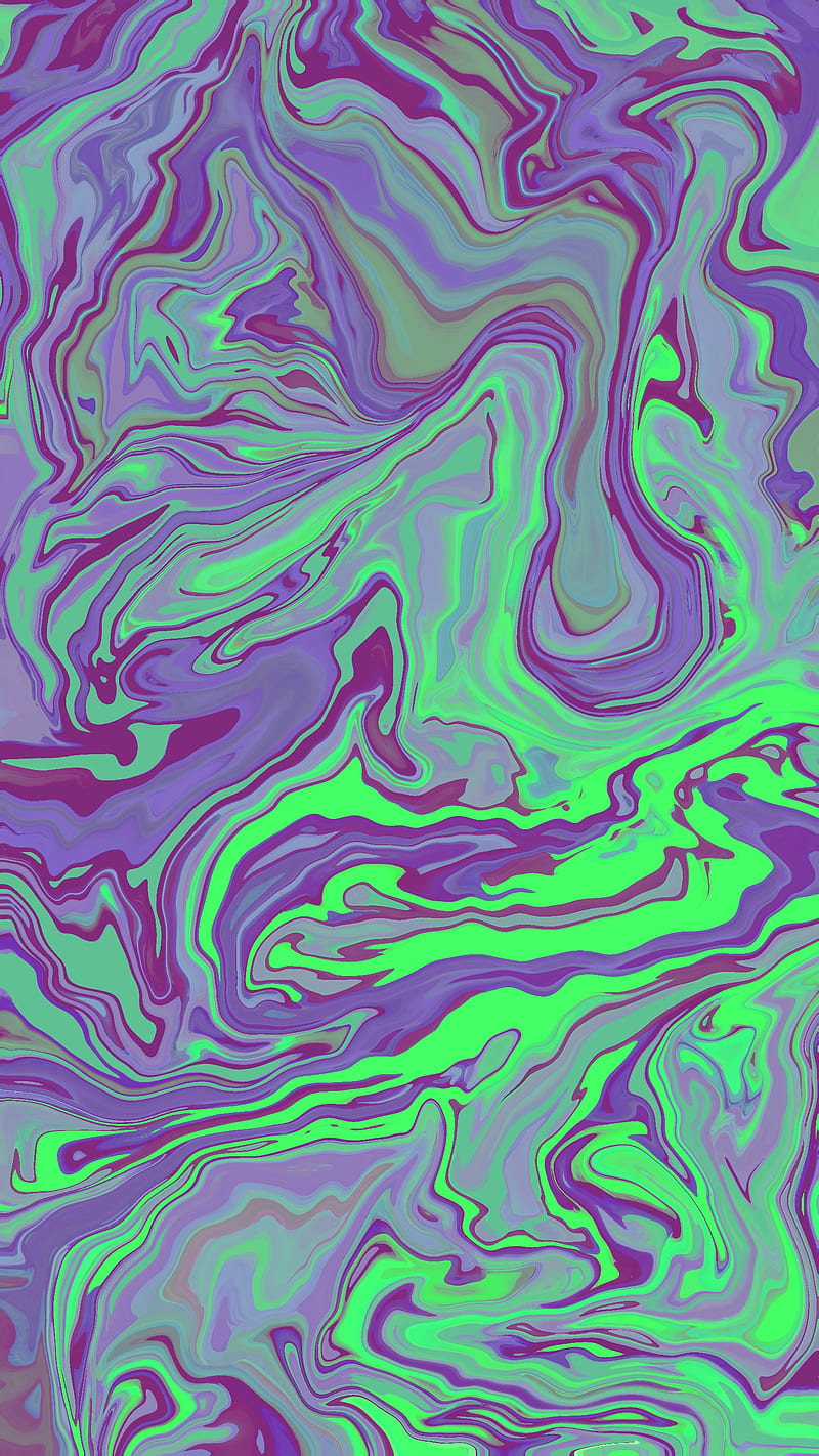 greens fluid, abstract, green liquid, purple, texture, violet, water, HD phone wallpaper