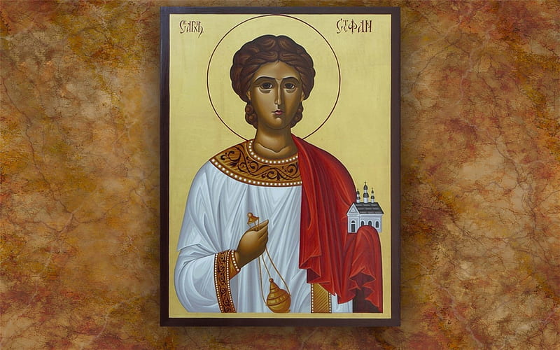 Saint Stephan, Stephan, saint, martyr, icon, HD wallpaper