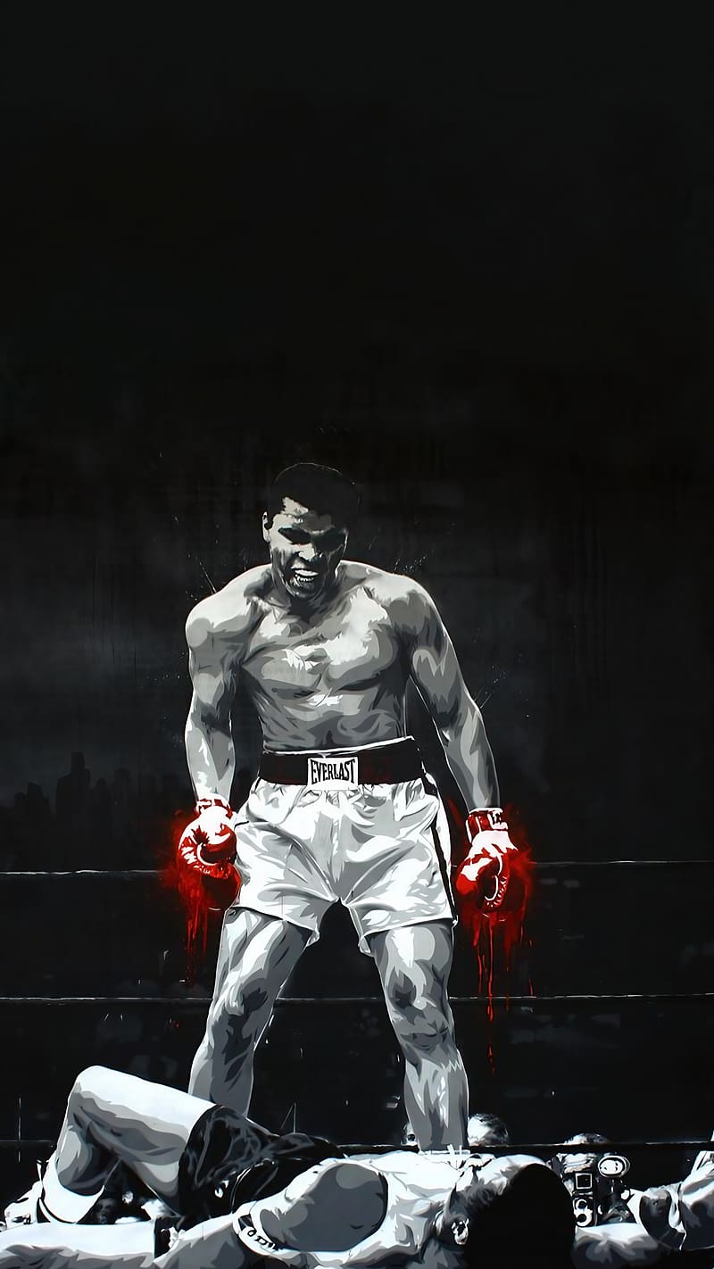 Muhammad Ali, fan art, the one greates, boxer, boxing, american professional boxer, HD phone wallpaper