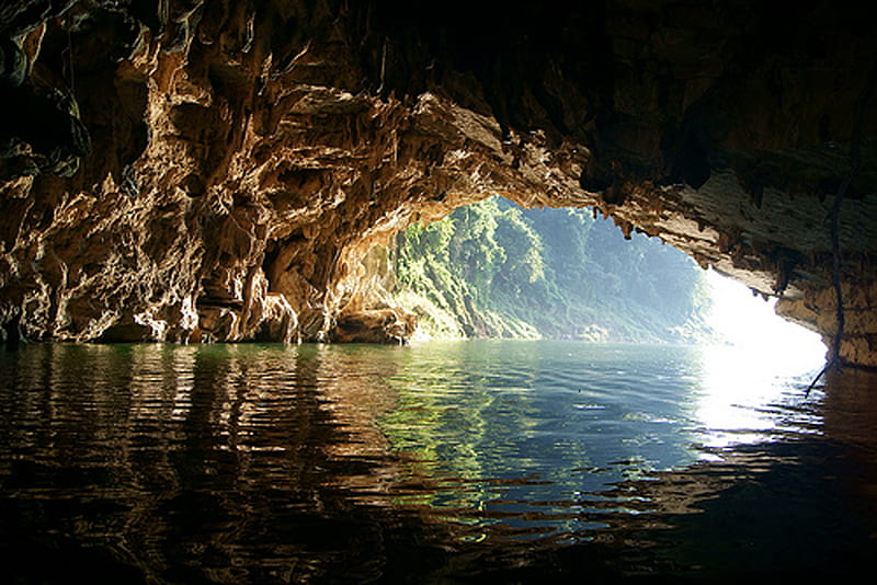 Sea Cave, water, sea, cave, ocean, HD wallpaper