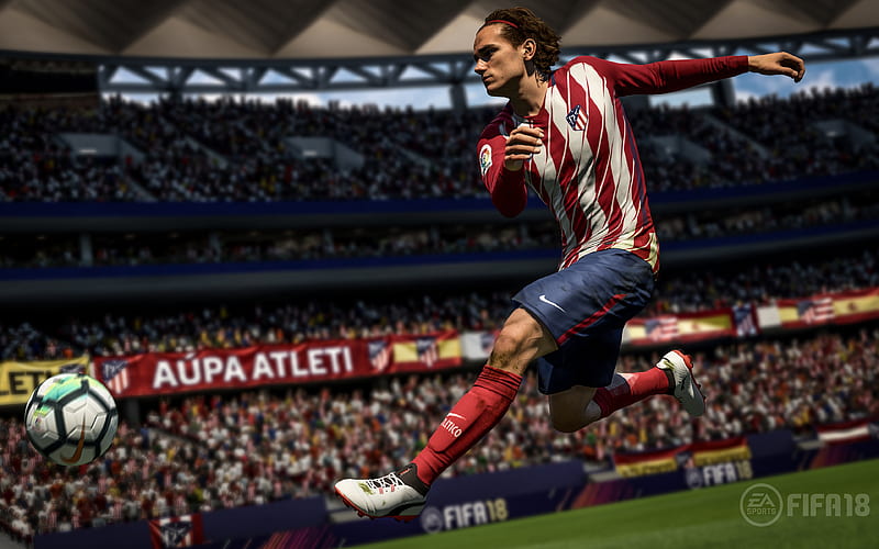 Antoine Griezmann FIFA 18, 2017 games, football simulator, Atletico Madrid, FIFA, HD wallpaper