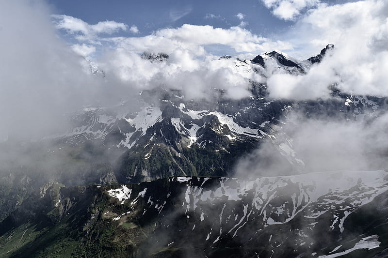 mountains and clouds, HD wallpaper mountains and clouds, HD wallpaper