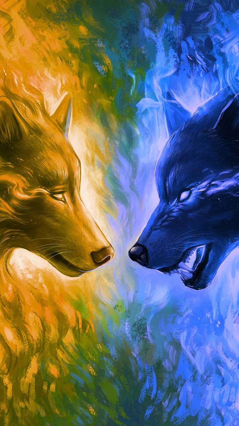blue, pack, wolves, HD phone wallpaper