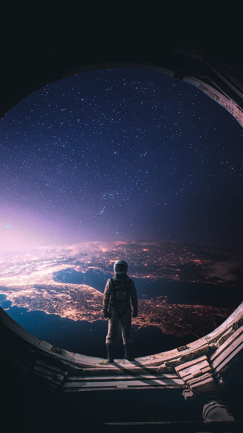 Among the Stars, Among, M_A_Visuals, alone, astronaut, astronomy, blue,  cosmos, HD phone wallpaper | Peakpx