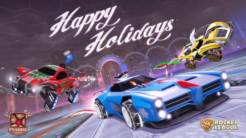 Psyonix Rocket League Happy Holidays, rocket-league, carros, games, 2017-games, HD wallpaper