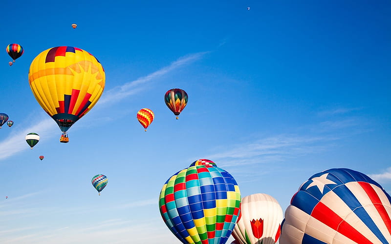 Colorful hot air balloons in sky, HD wallpaper