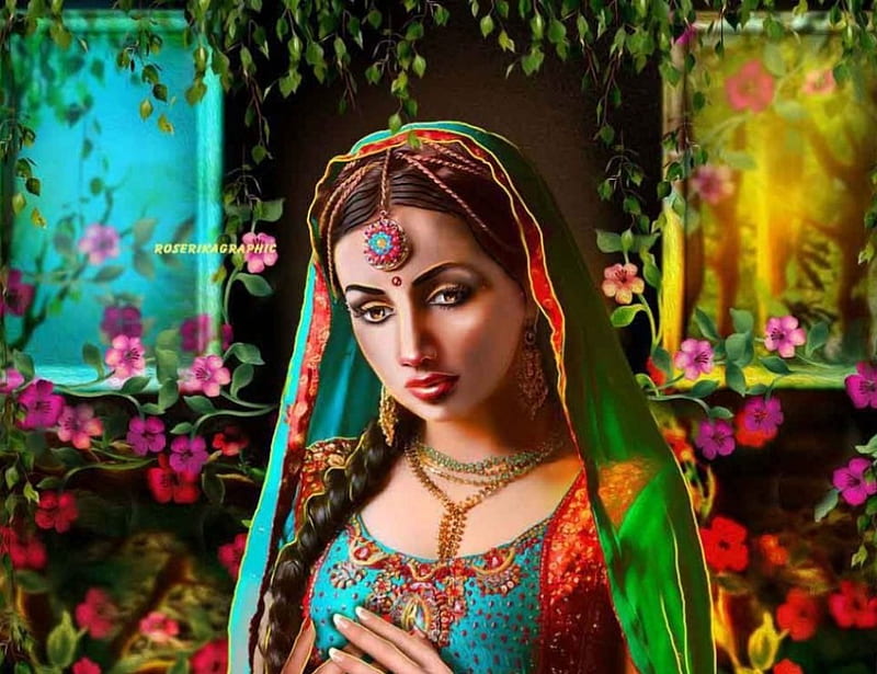 Indie, art, traditional, indian, bride, lady, HD wallpaper | Peakpx