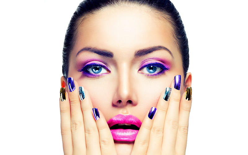 ლ, Hands, Model, Face, Makeup, HD wallpaper