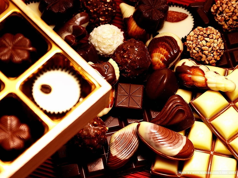 Chocolate, valentines day, sweets, pralines, HD wallpaper