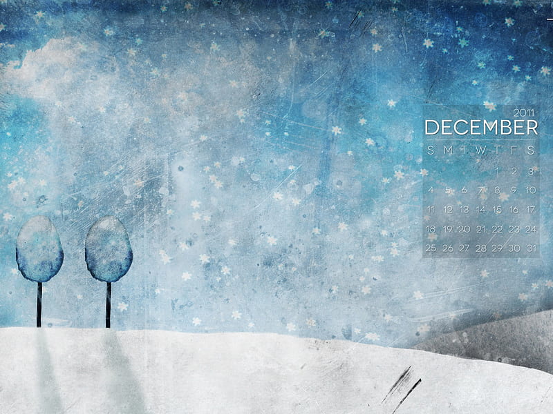 blue-December 2011-Calendar, HD wallpaper