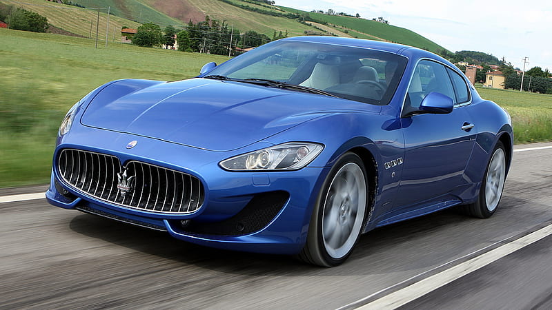 Maserati Gran Turismo Blue, maserati, carros, blue, HD wallpaper