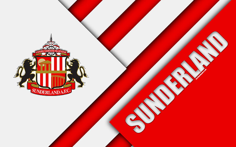 Sunderland FC, logo red white abstraction, material design, English football club, HD wallpaper | Peakpx