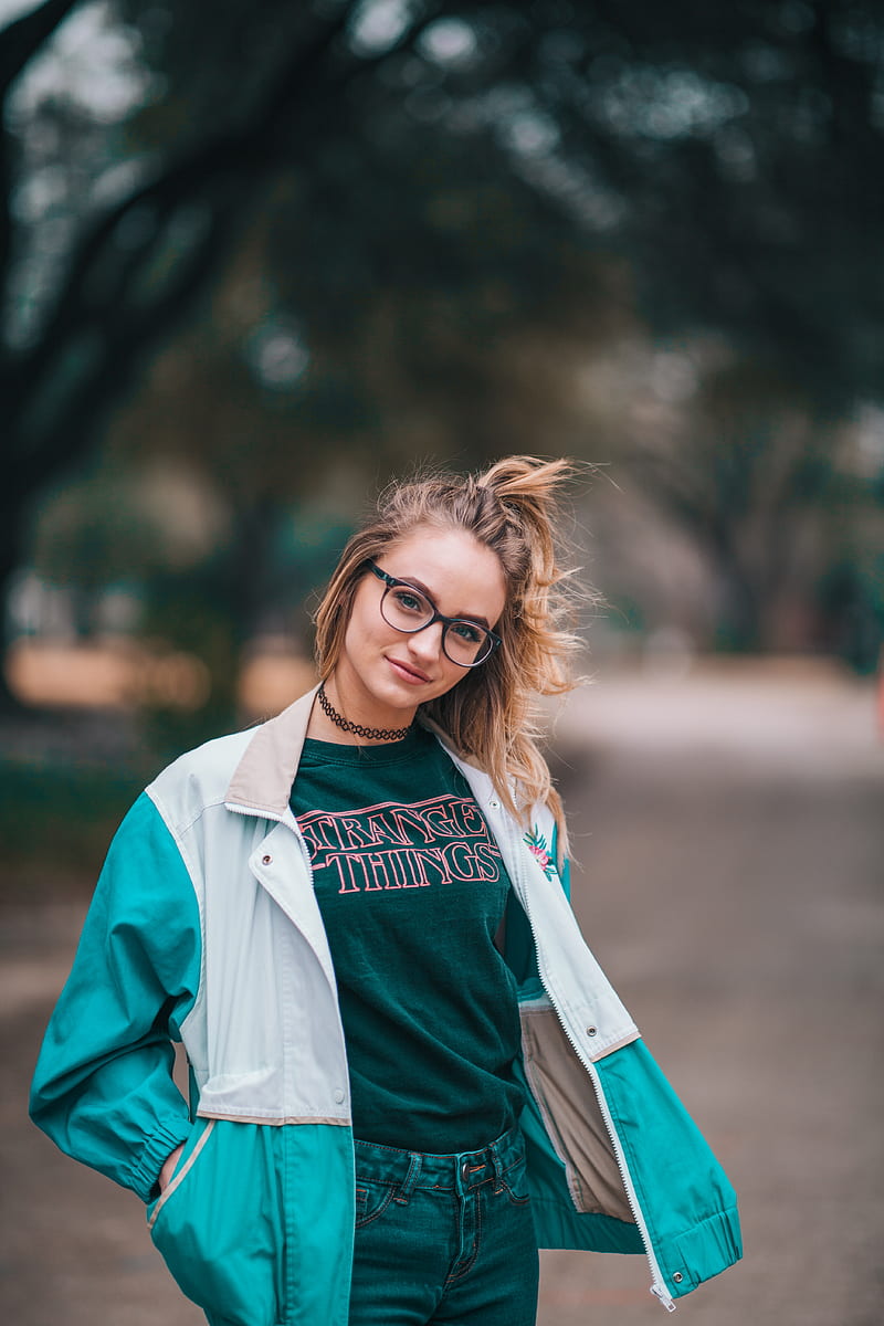 women, model, blonde, looking at viewer, women with glasses, Stranger Things, HD phone wallpaper