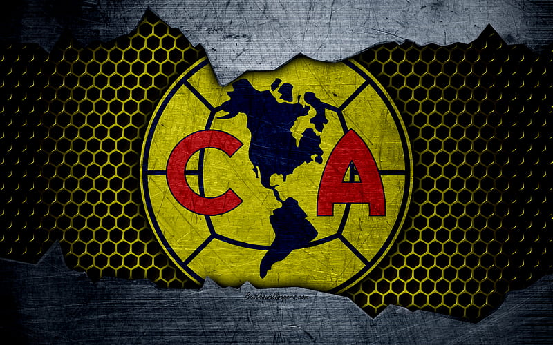 Club America logo, Liga MX, soccer, Primera Division, football club, Mexico, grunge, metal texture, Club America FC, HD wallpaper