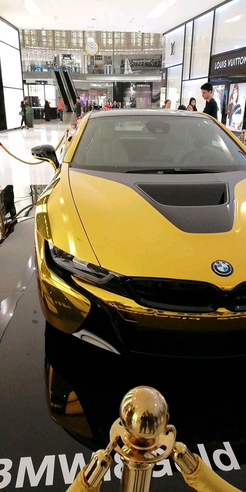 BMW i8 Gold, bmw, gold plated, HD phone wallpaper
