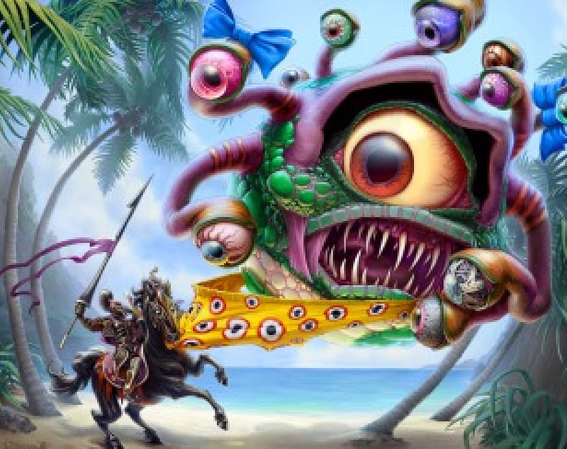 Eye of the Beholder, ad and d, roleplay, game, monster, beholder, knight, HD wallpaper