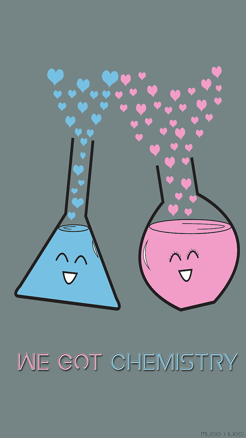 We got Chemistry, blue, cute, heart, love, minimal love, musehues, pink,  science, HD phone wallpaper | Peakpx