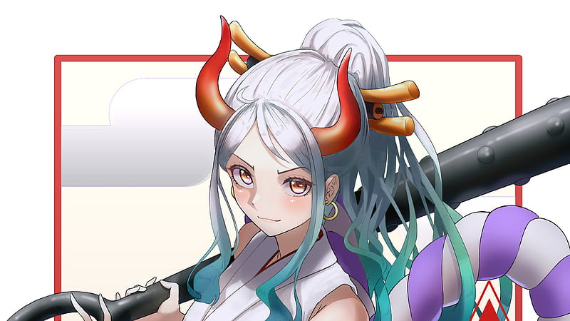 White Hair Yamato With Horn One Piece, HD wallpaper