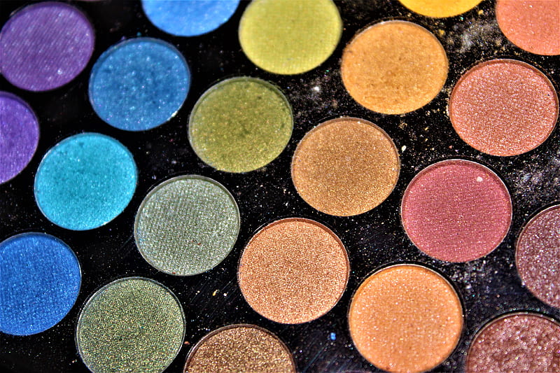 macro graph of eyeshadow palette, HD wallpaper
