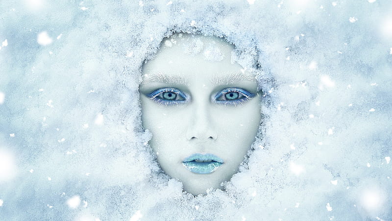 Women, Face, Anastasia Kosukhina, Makeup, Snow, Winter, HD wallpaper ...