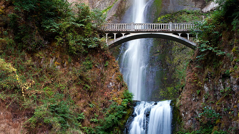 Multnomah Falls, mountain, water, bridge, sound of abundance, noise,  waterfalls, HD wallpaper | Peakpx