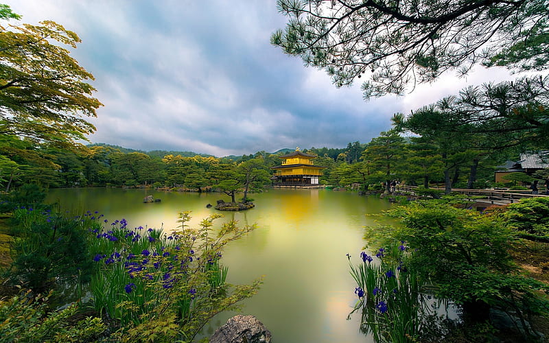 Kinkaku-ji, temple, Golden Pavilion, japanese landmarks, Kyoto, japan, Asia, HD wallpaper