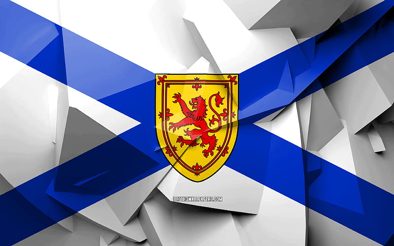 Flag of Nova Scotia, geometric art, Provinces of Canada, Nova Scotia flag, creative, canadian provinces, Nova Scotia Province, administrative districts, Nova Scotia 3D flag, Canada, Nova Scotia, HD wallpaper