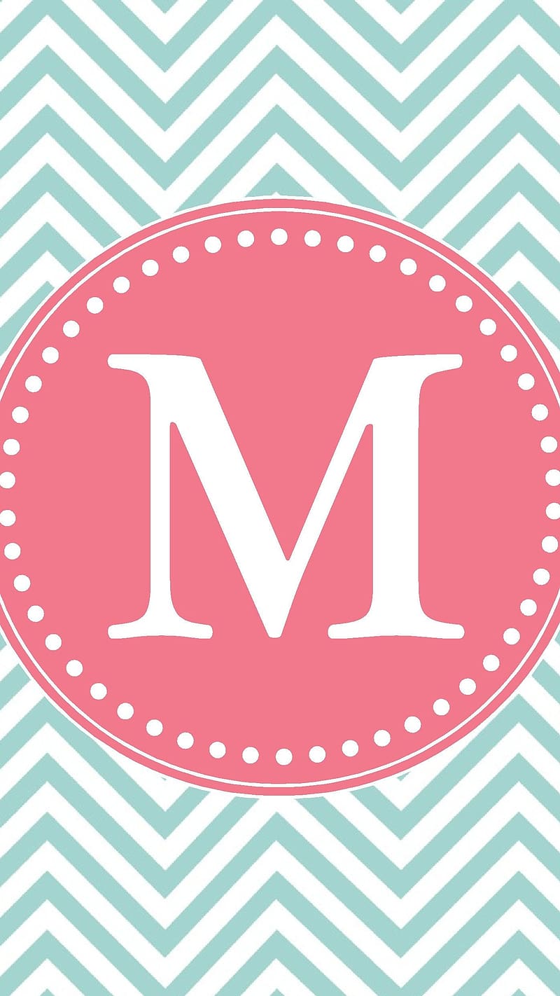 M Word, Pink Circle Background, alphabet, HD phone wallpaper
