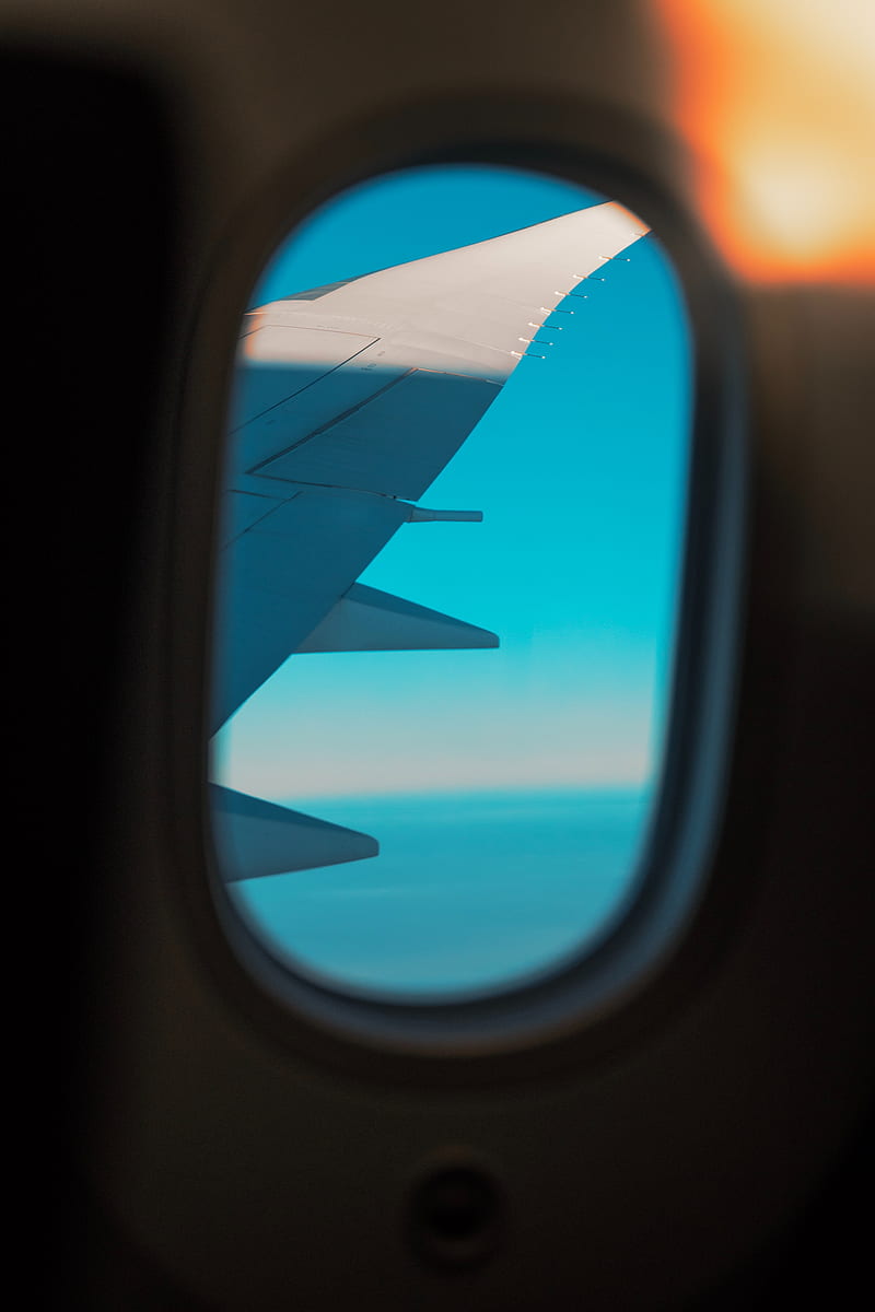 airplane, window, porthole, view, wing, HD phone wallpaper