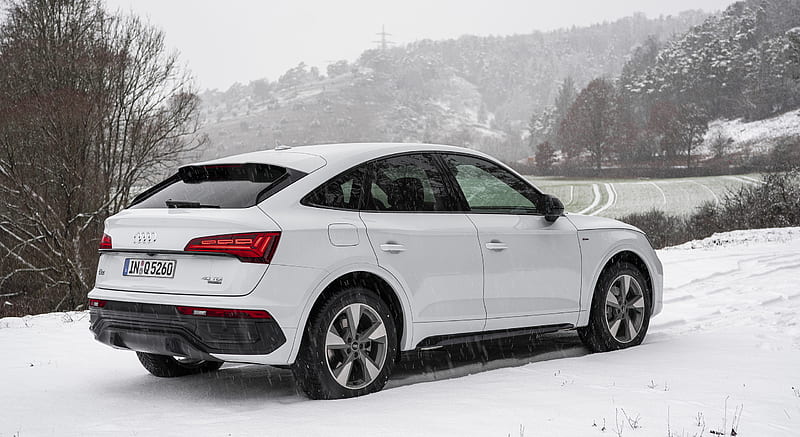 Audi Q Sportback Color Blanco Glaciar Tres Cuartos Traseros Coche Fondo De Pantalla