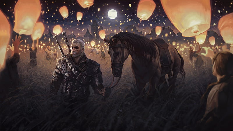 The Witcher, The Witcher 3: Wild Hunt, Geralt of Rivia , Lantern, HD wallpaper