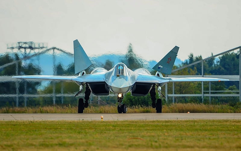 Сухой Т-50, plane, 50, russia, sukhoi, jet, HD wallpaper