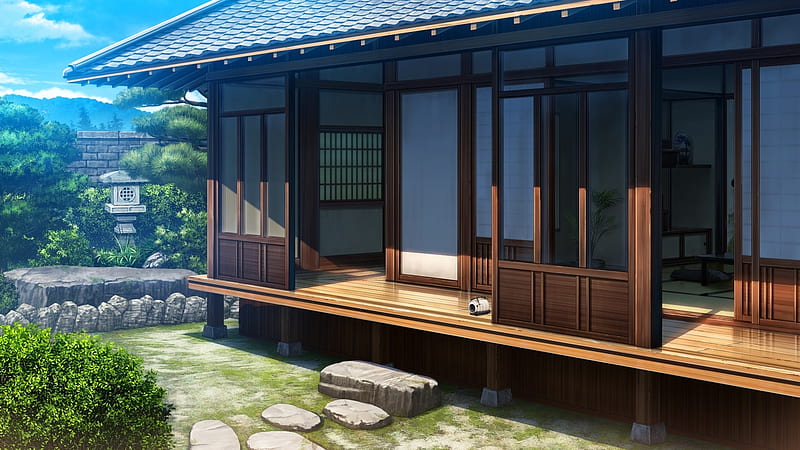 Japanese House, art, japan, house, japanese, zen, oriental, garden, orginal, HD wallpaper