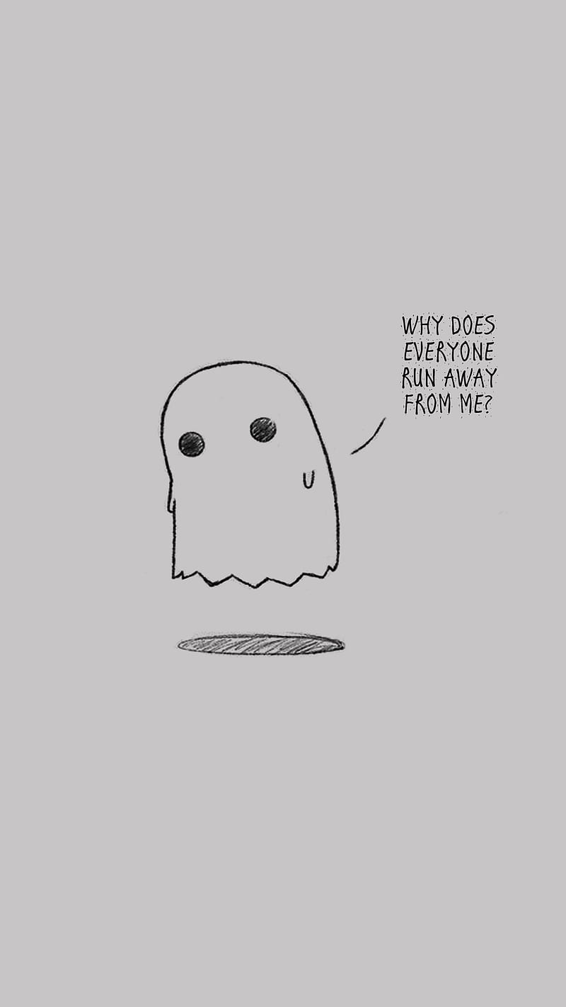 Ghost, cartoon, little, quote, quotes, saying, HD phone wallpaper | Peakpx