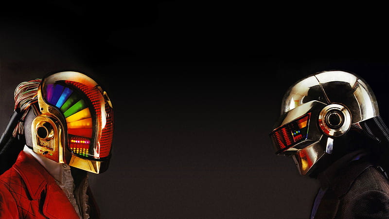 Daft Punk With Colorful Helmets In Black Background Daft Punk, HD wallpaper