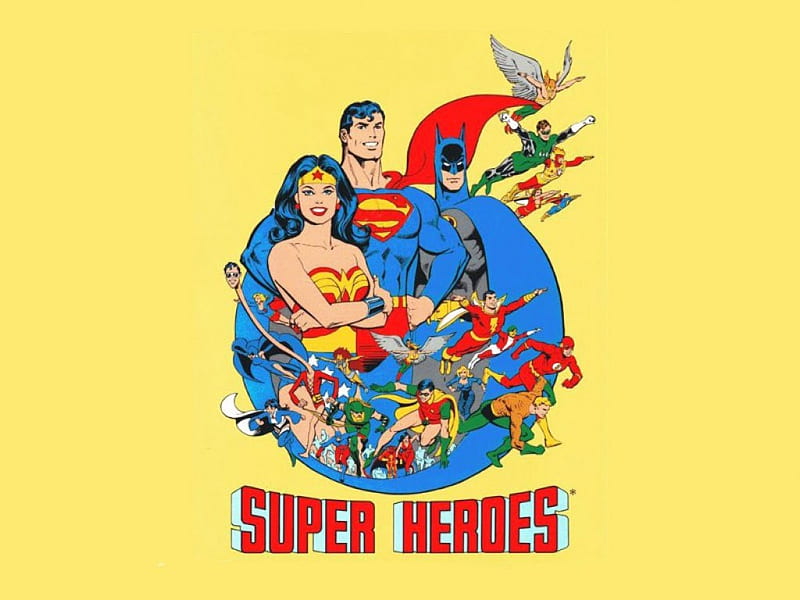 Super Heroes, Batman, DC Comics, Superheroes, Superman, Wonder Woman, Comis, HD wallpaper