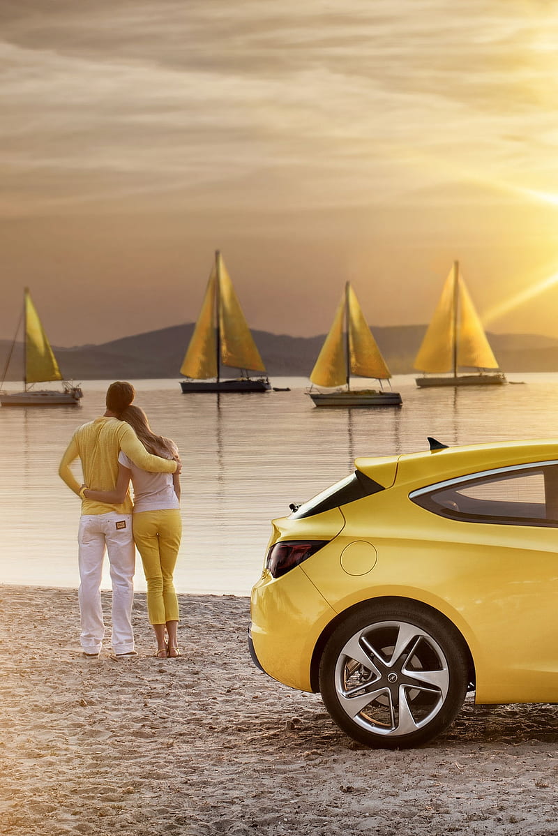 Luv Yellow Car, car, luv, yellow, HD phone wallpaper